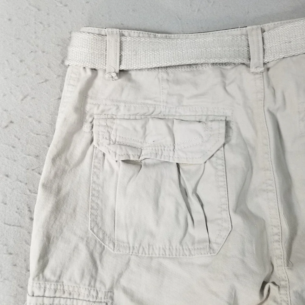 Univibe cargo pants men's 34x30 gray cotton grunge Street Y2K belt
